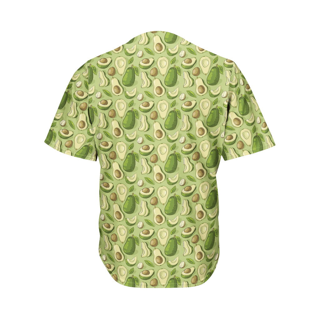 Cartoon Avocado Pattern Print Men's Baseball Jersey