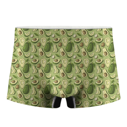 Cartoon Avocado Pattern Print Men's Boxer Briefs
