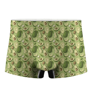 Cartoon Avocado Pattern Print Men's Boxer Briefs