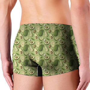 Cartoon Avocado Pattern Print Men's Boxer Briefs