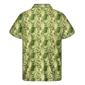 Cartoon Avocado Pattern Print Men's Short Sleeve Shirt