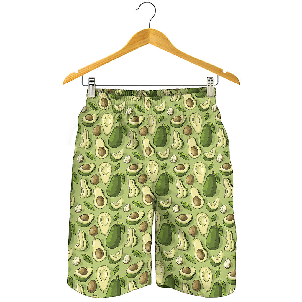 Cartoon Avocado Pattern Print Men's Shorts