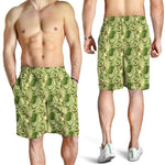 Cartoon Avocado Pattern Print Men's Shorts