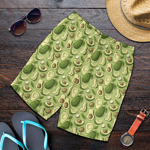 Cartoon Avocado Pattern Print Men's Shorts