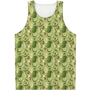 Cartoon Avocado Pattern Print Men's Tank Top