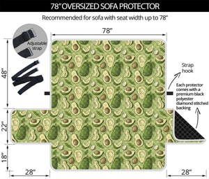 Cartoon Avocado Pattern Print Oversized Sofa Protector