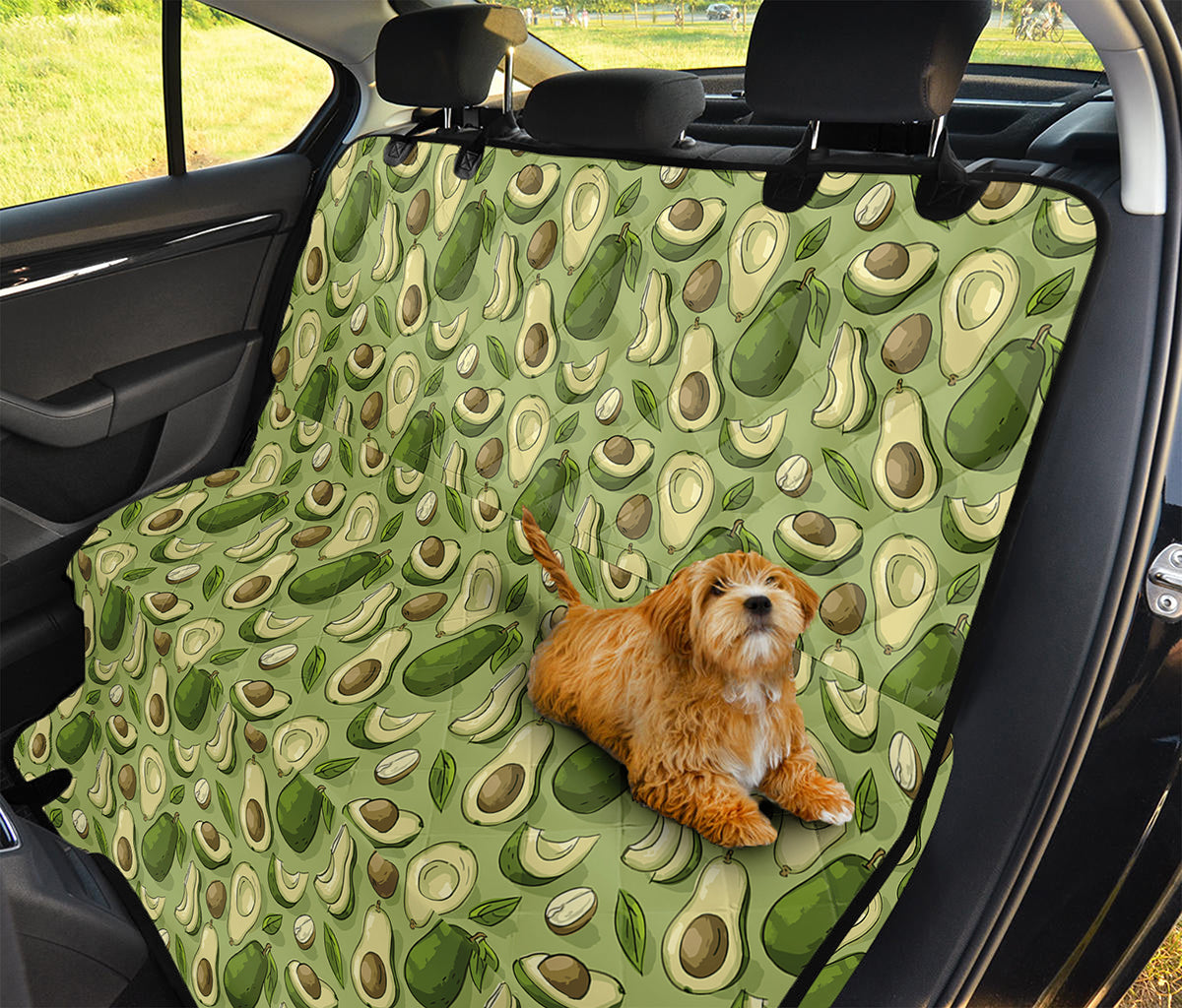 Cartoon Avocado Pattern Print Pet Car Back Seat Cover