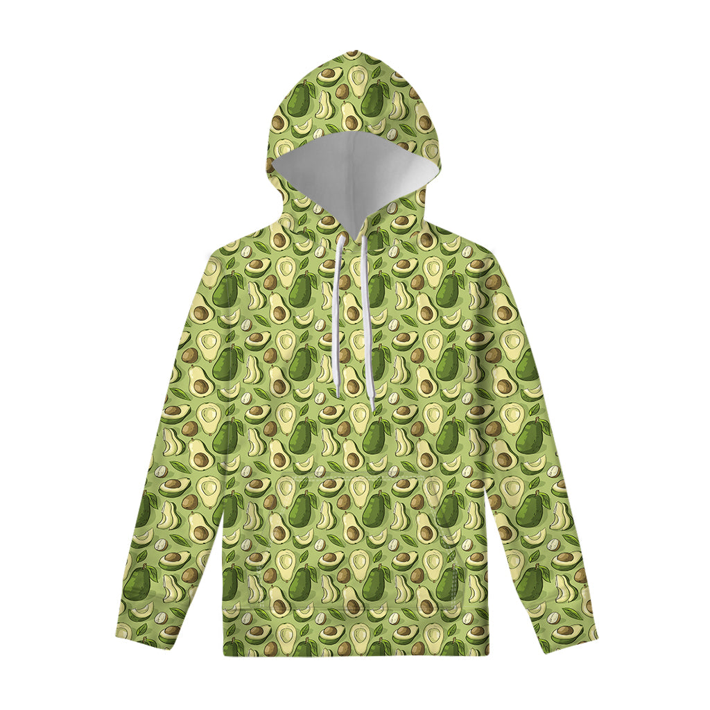 Cartoon Avocado Pattern Print Pullover Hoodie