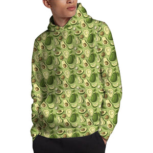 Cartoon Avocado Pattern Print Pullover Hoodie