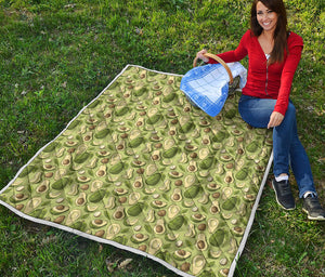 Cartoon Avocado Pattern Print Quilt