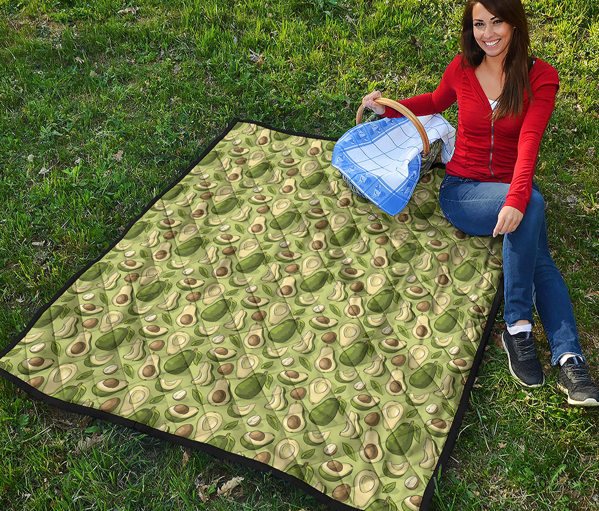 Cartoon Avocado Pattern Print Quilt