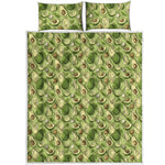 Cartoon Avocado Pattern Print Quilt Bed Set