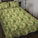 Cartoon Avocado Pattern Print Quilt Bed Set