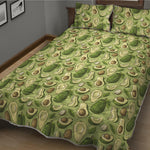 Cartoon Avocado Pattern Print Quilt Bed Set
