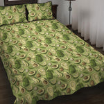 Cartoon Avocado Pattern Print Quilt Bed Set