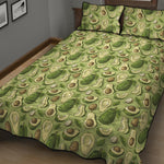 Cartoon Avocado Pattern Print Quilt Bed Set