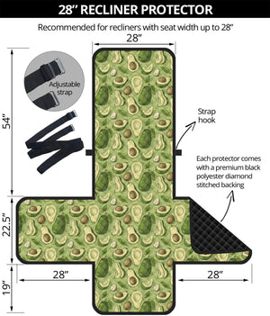 Cartoon Avocado Pattern Print Recliner Protector