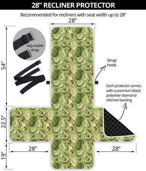 Cartoon Avocado Pattern Print Recliner Protector