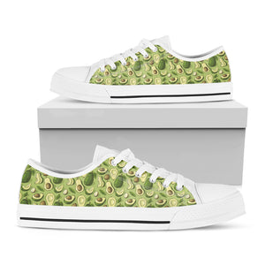 Cartoon Avocado Pattern Print White Low Top Shoes