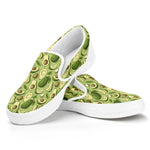 Cartoon Avocado Pattern Print White Slip On Shoes