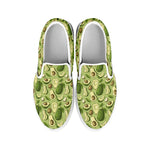 Cartoon Avocado Pattern Print White Slip On Shoes