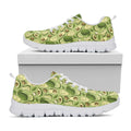 Cartoon Avocado Pattern Print White Running Shoes