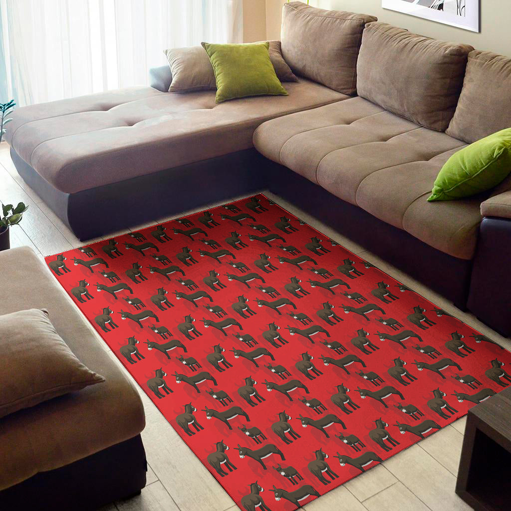 Cartoon Balearic Donkey Pattern Print Area Rug