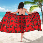 Cartoon Balearic Donkey Pattern Print Beach Sarong Wrap