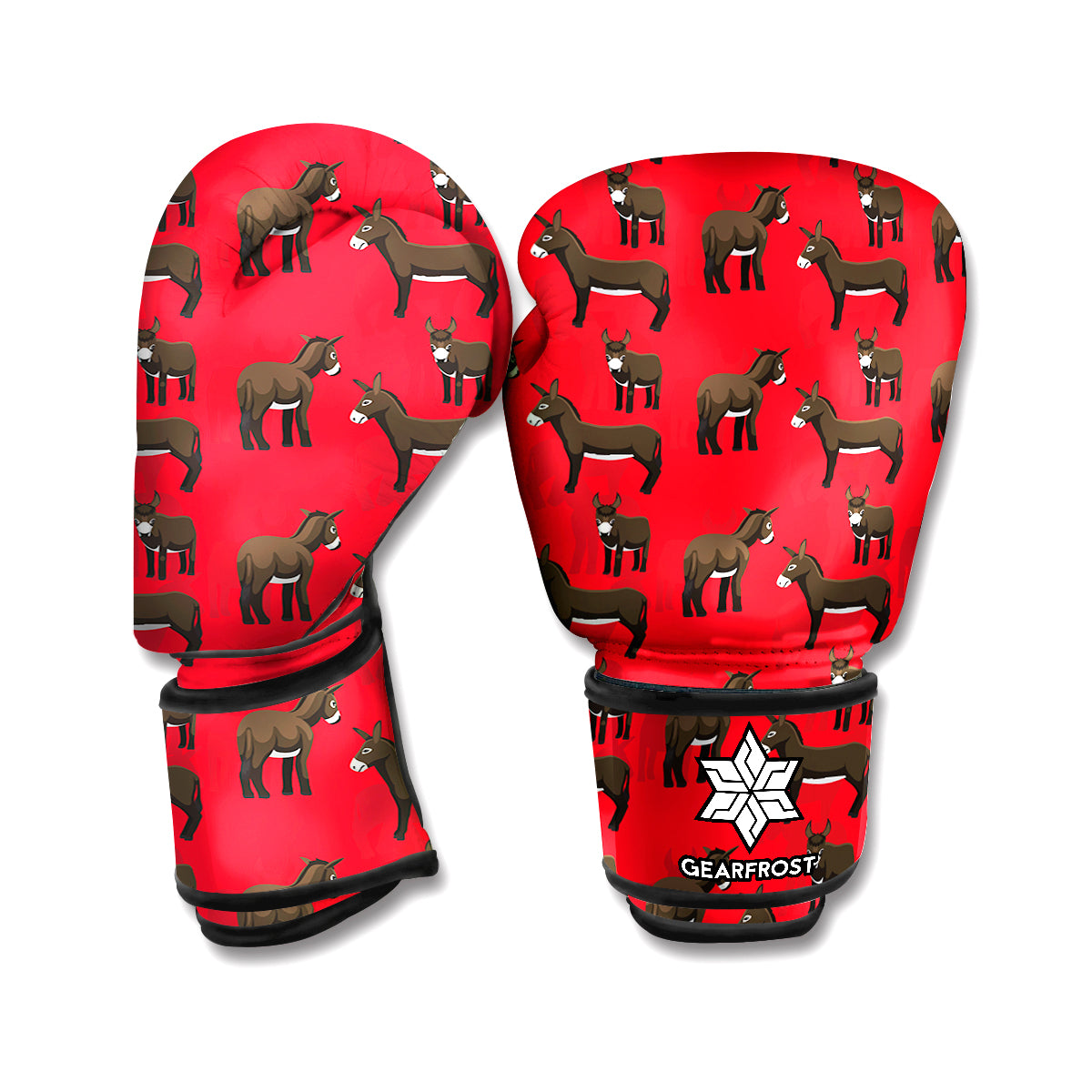 Cartoon Balearic Donkey Pattern Print Boxing Gloves