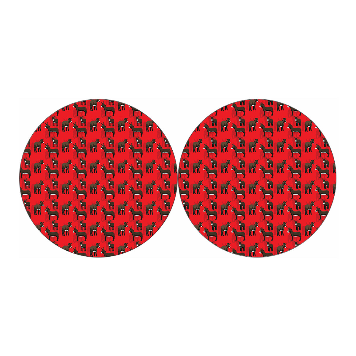 Cartoon Balearic Donkey Pattern Print Car Coasters