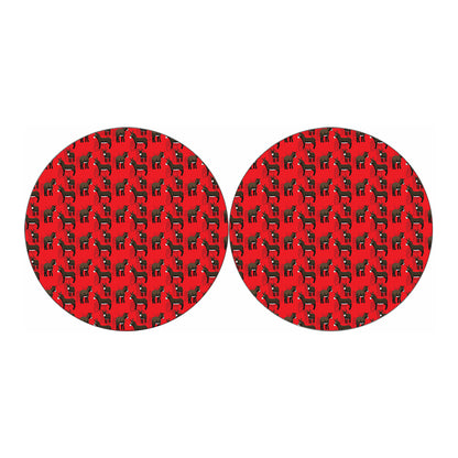 Cartoon Balearic Donkey Pattern Print Car Coasters