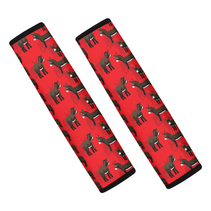 Cartoon Balearic Donkey Pattern Print Car Seat Belt Covers