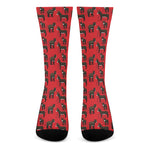 Cartoon Balearic Donkey Pattern Print Crew Socks