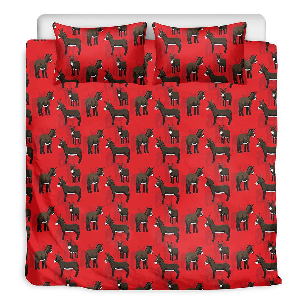 Cartoon Balearic Donkey Pattern Print Duvet Cover Bedding Set