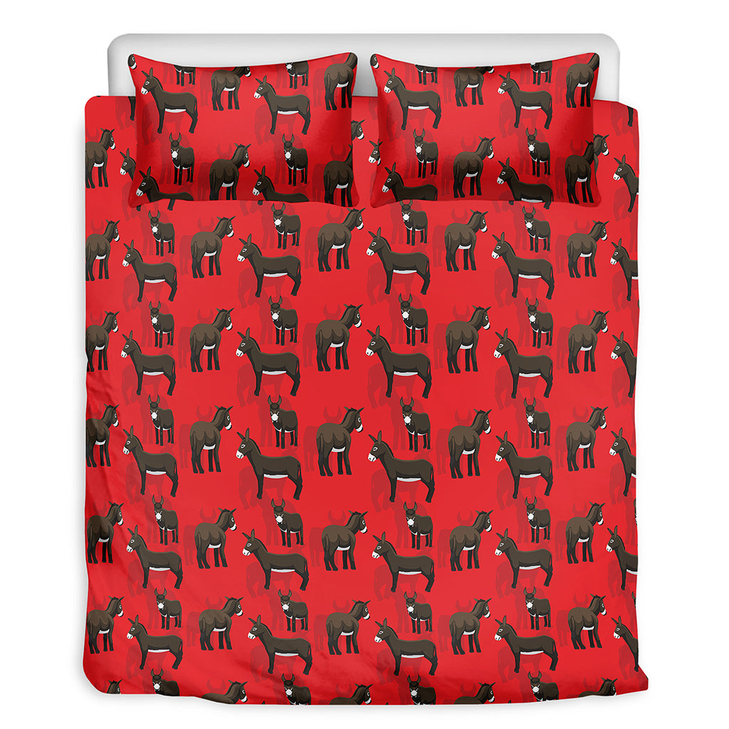 Cartoon Balearic Donkey Pattern Print Duvet Cover Bedding Set