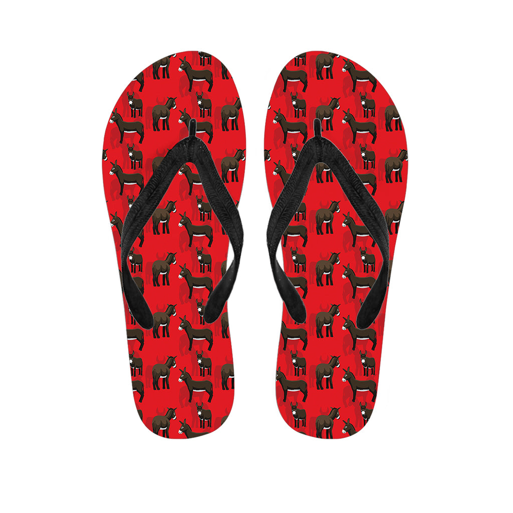 Cartoon Balearic Donkey Pattern Print Flip Flops