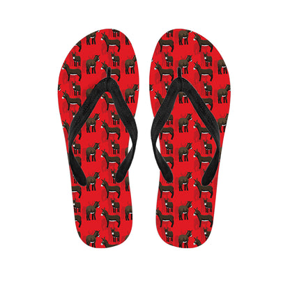 Cartoon Balearic Donkey Pattern Print Flip Flops