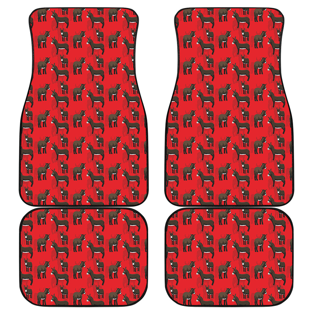 Cartoon Balearic Donkey Pattern Print Front and Back Car Floor Mats