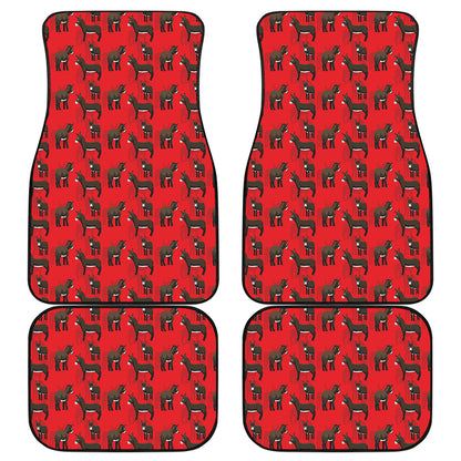 Cartoon Balearic Donkey Pattern Print Front and Back Car Floor Mats