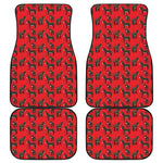 Cartoon Balearic Donkey Pattern Print Front and Back Car Floor Mats