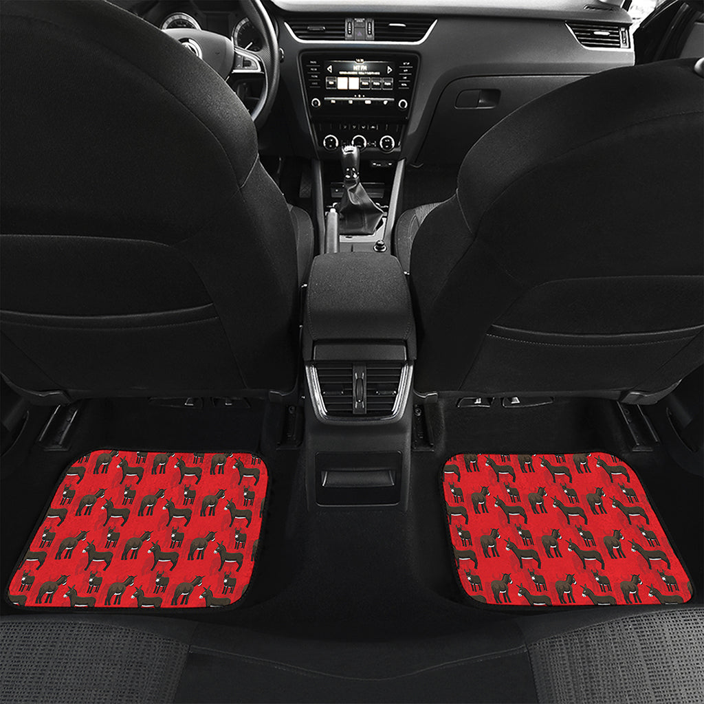 Cartoon Balearic Donkey Pattern Print Front and Back Car Floor Mats