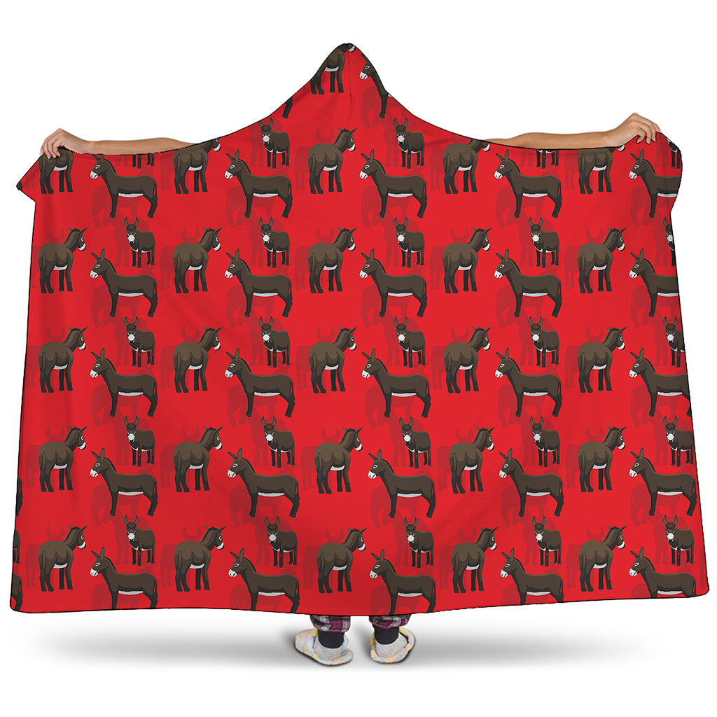 Cartoon Balearic Donkey Pattern Print Hooded Blanket