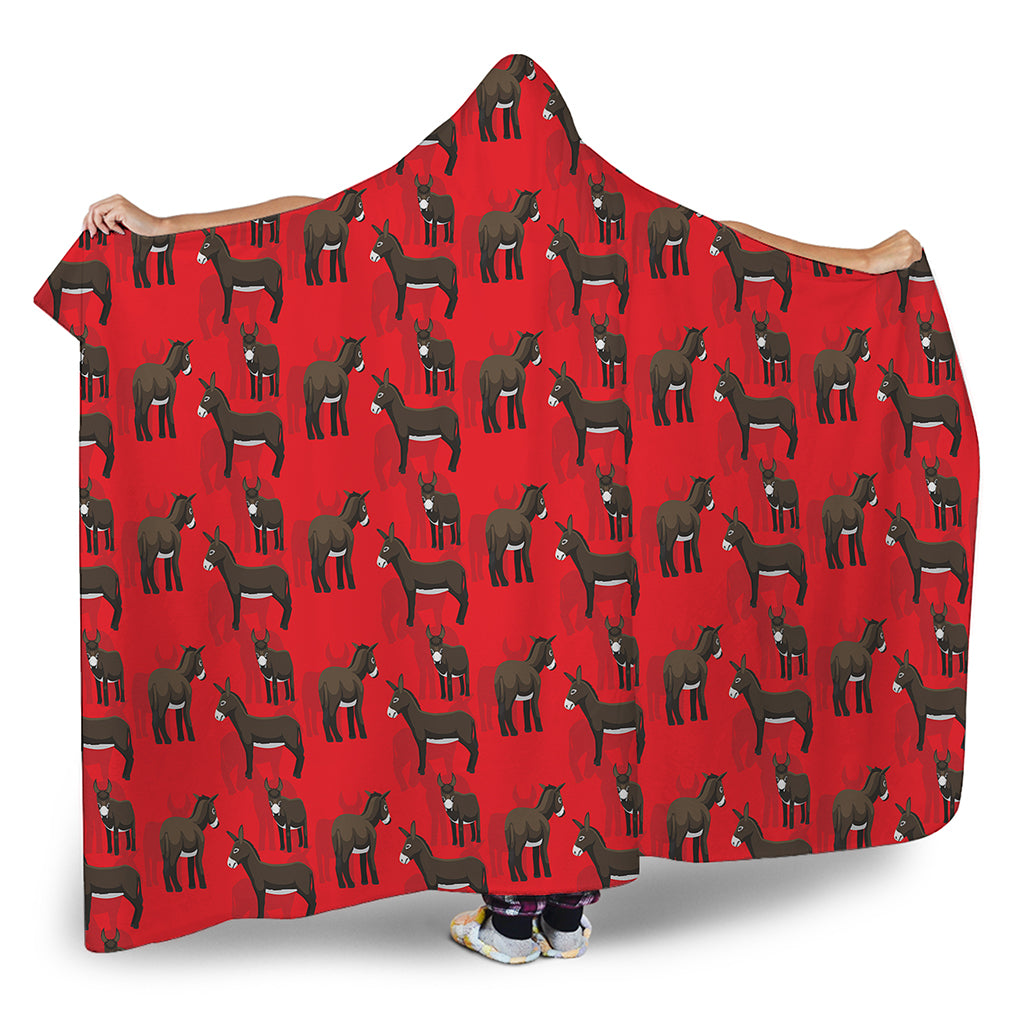 Cartoon Balearic Donkey Pattern Print Hooded Blanket