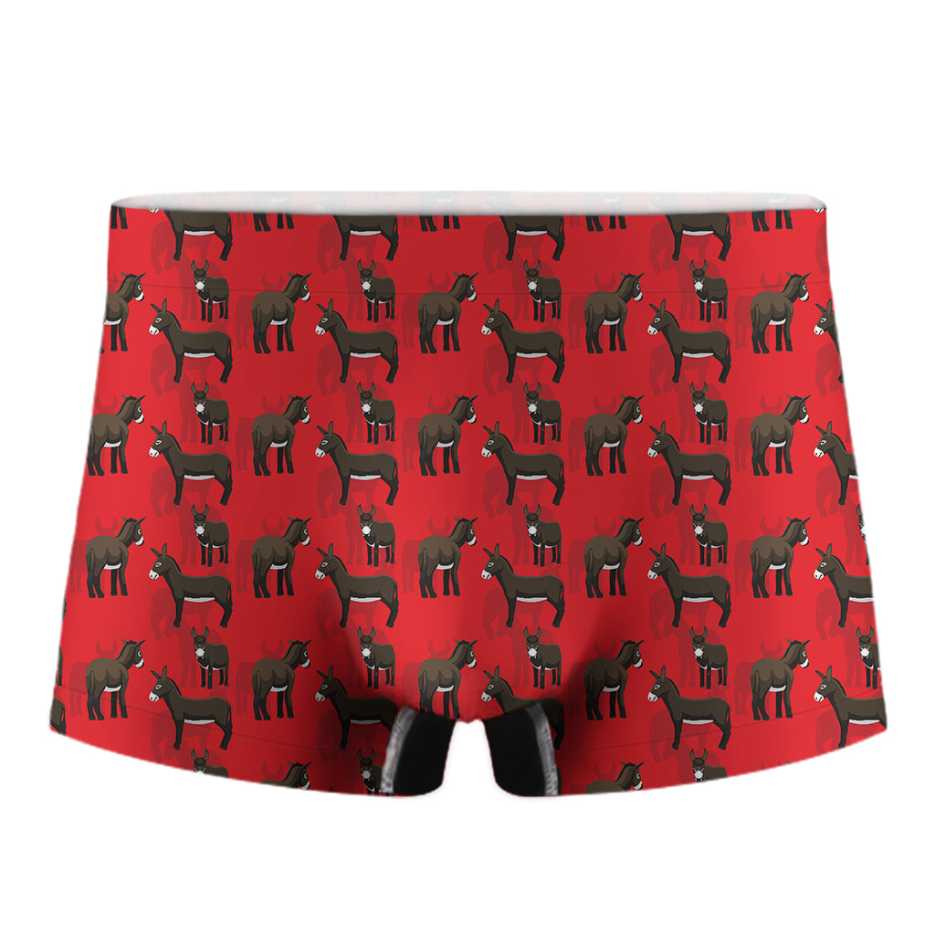 Cartoon Balearic Donkey Pattern Print Men's Boxer Briefs