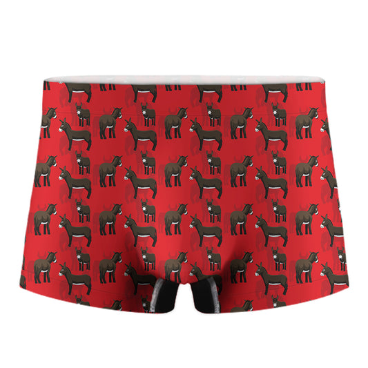 Cartoon Balearic Donkey Pattern Print Men's Boxer Briefs