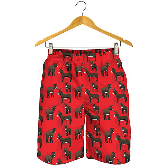Cartoon Balearic Donkey Pattern Print Men's Shorts