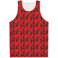 Cartoon Balearic Donkey Pattern Print Men's Tank Top