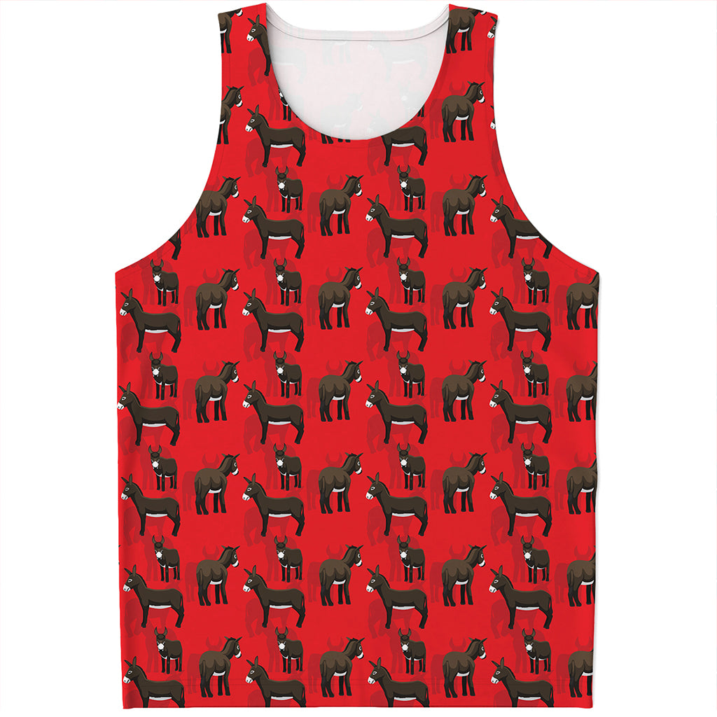 Cartoon Balearic Donkey Pattern Print Men's Tank Top