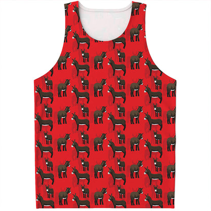 Cartoon Balearic Donkey Pattern Print Men's Tank Top