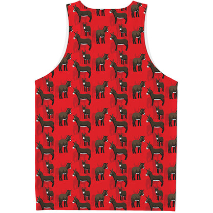 Cartoon Balearic Donkey Pattern Print Men's Tank Top